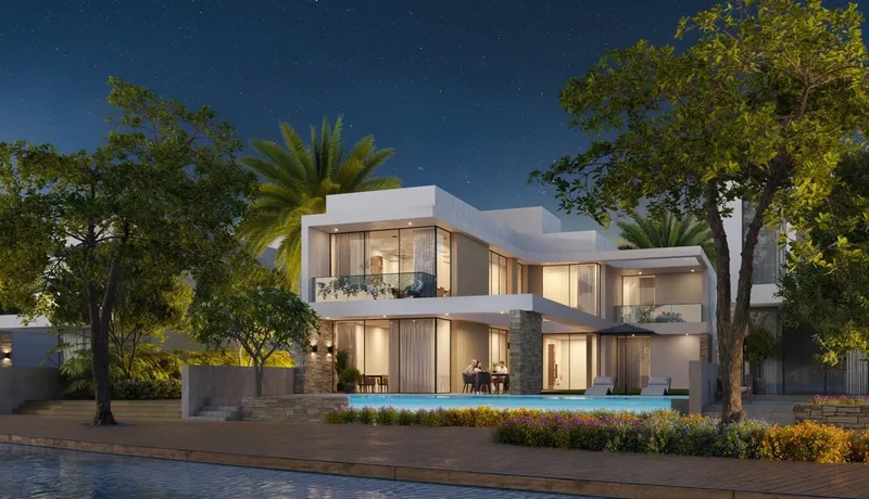 Sobha Siniya Island / Coral Beach Villas / Villa am Abend