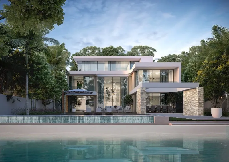 Sobha Siniya Island / Coral Beach Villas / Fassade am Wasser