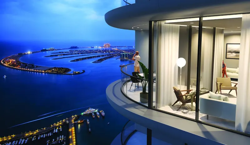 Sobha SeaHaven / Sky Edition / balcony at night