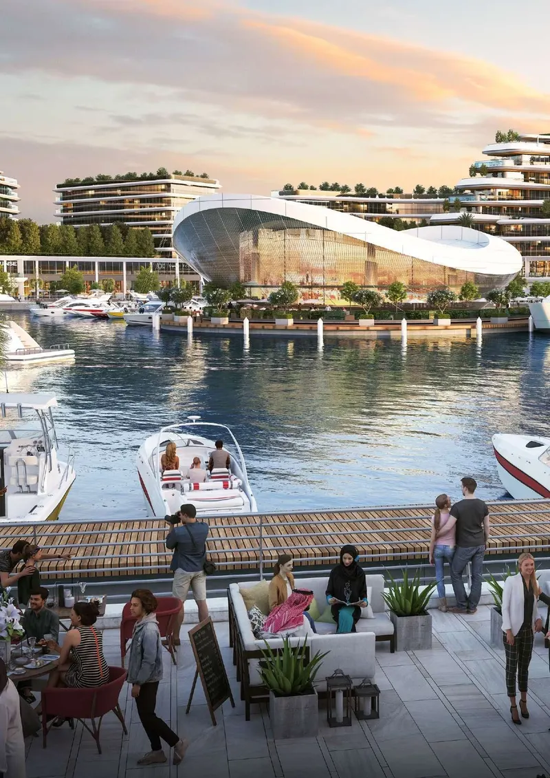 Sobha Siniya Island / Siniya Island / Konzept der Uferpromenade und des Yachtclubs