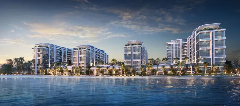 Sobha Siniya Island / Coastline Beach Residences / Uferpanorama am Abend