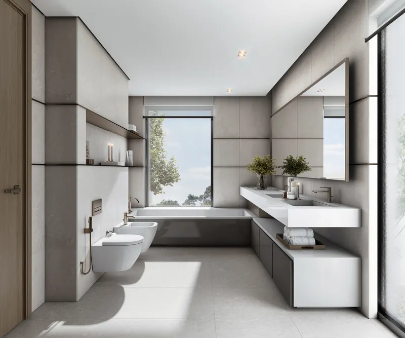 Sobha Elwood / Bathroom interior with natural light