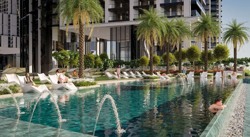 Sobha Central / Leisure pool and landscaping