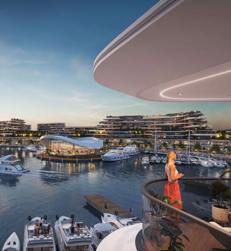 Sobha Siniya Island / Siniya Island / Konzept der Marina vom Balkon aus
