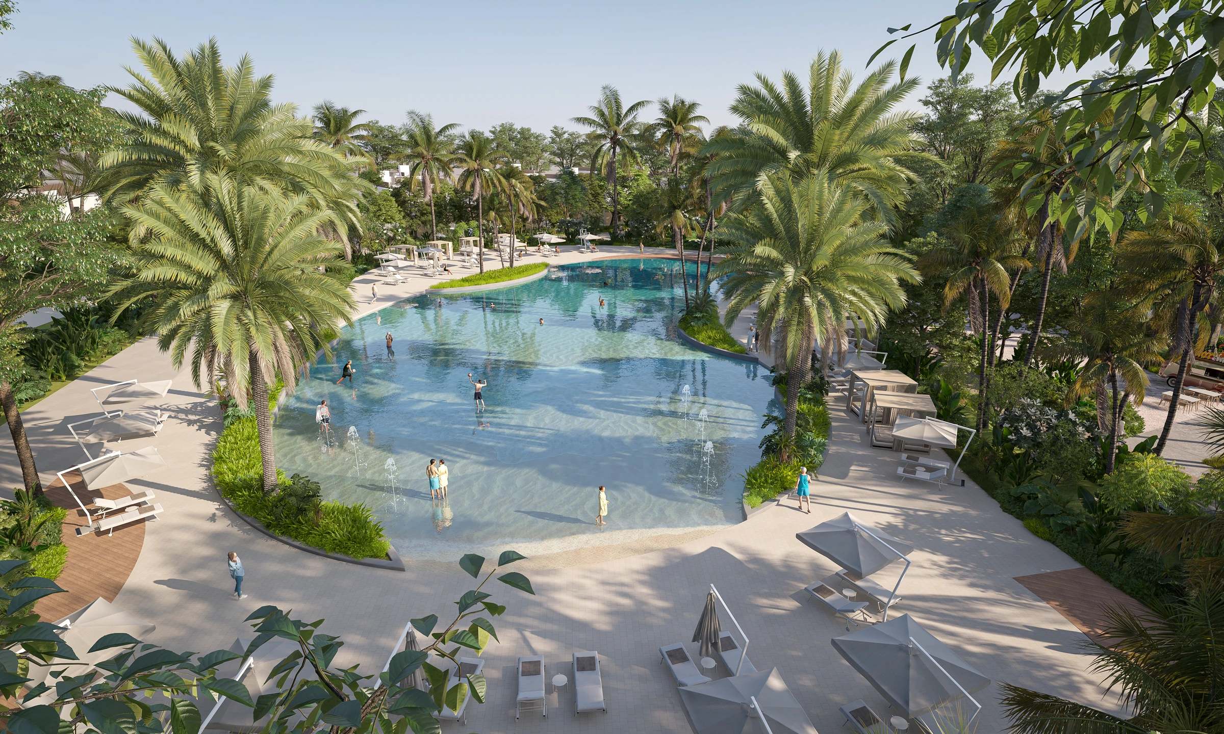 Sobha Elwood / Pool surrounded by palms and gardens