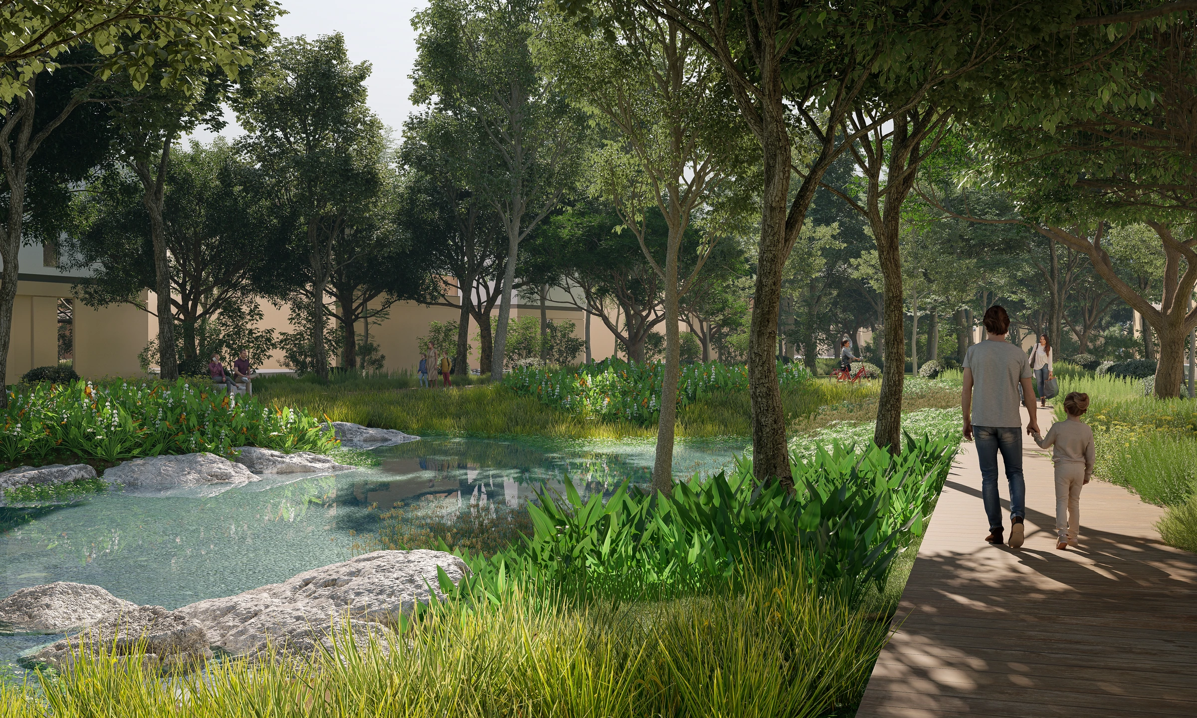 Sobha Elwood / Waterside walk through the gardens