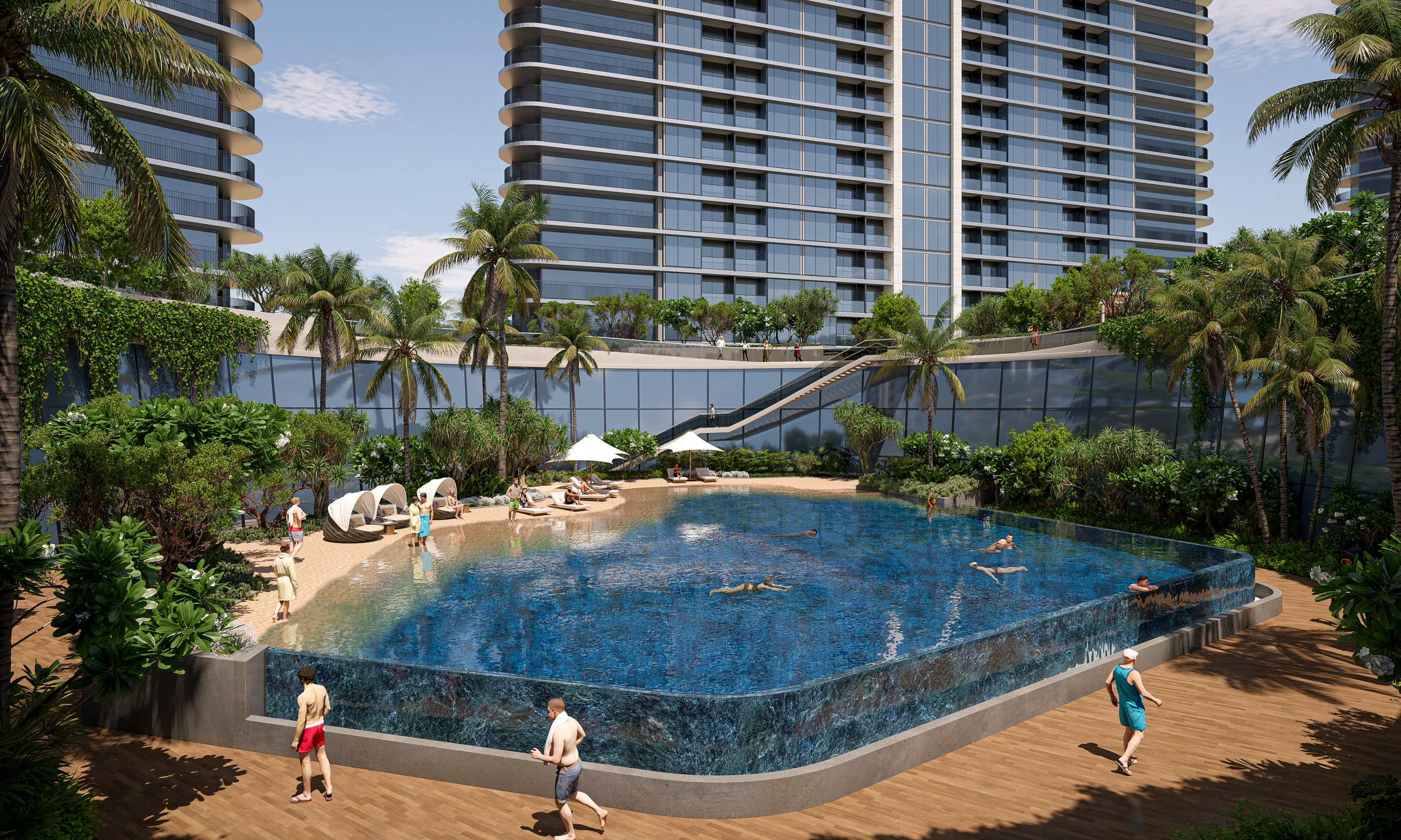 Sobha Solis / Pool, landscaped gardens and residential towers